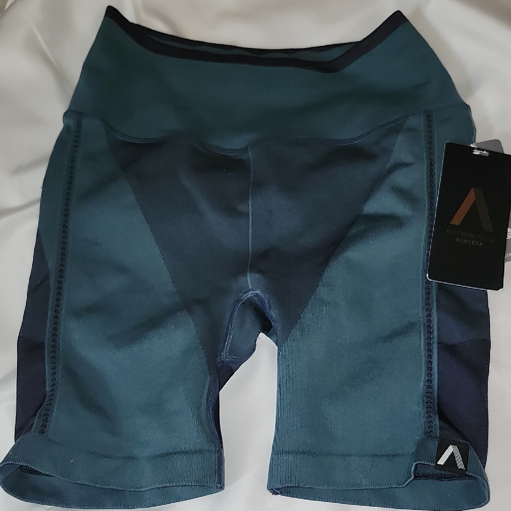 Athleta Women's Teal and Navy Bike Shorts